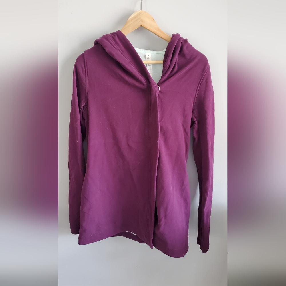 Free People Plum Hooded Cardigan Sweater